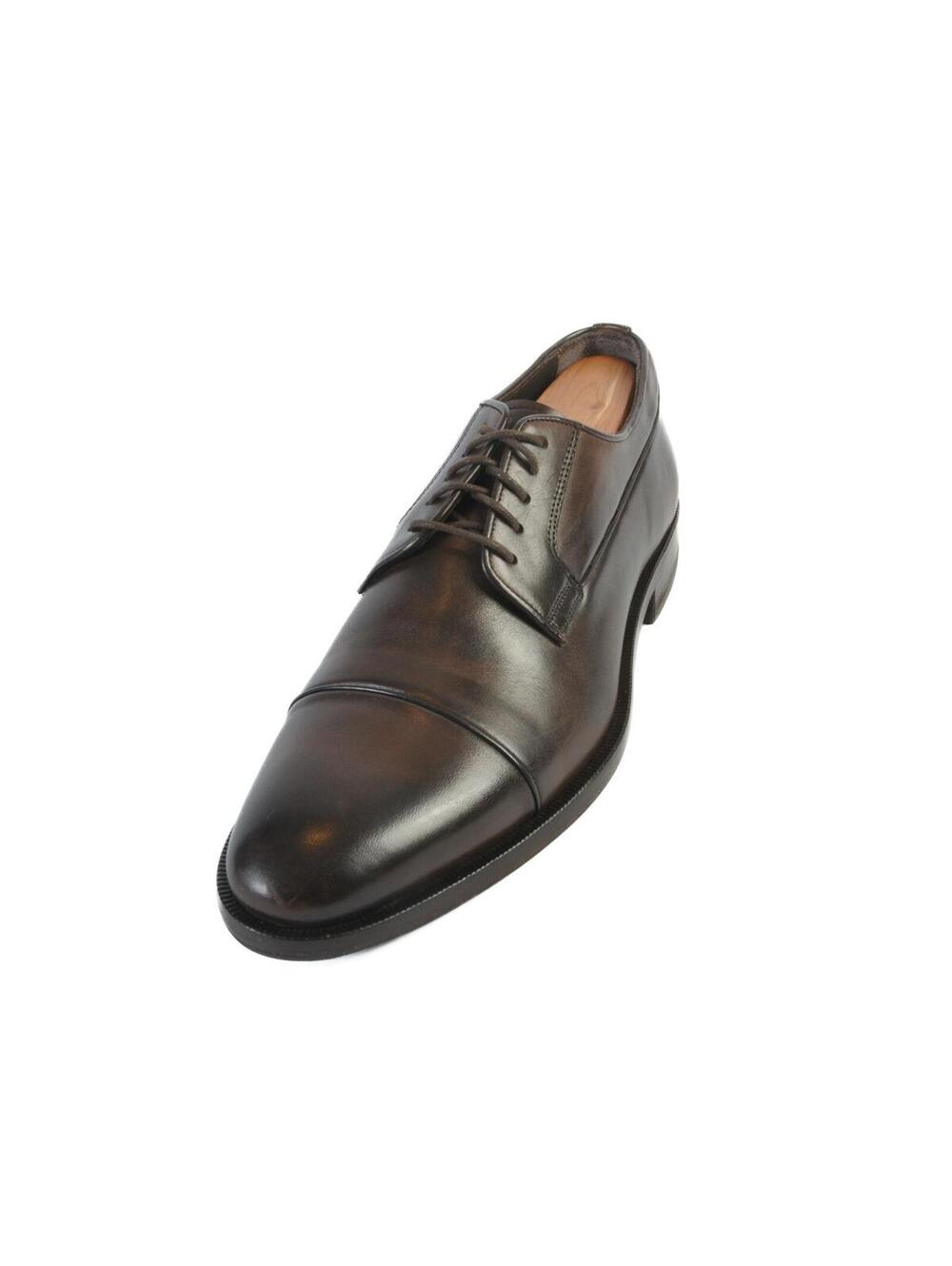 Canali Brown NIB Cap Toe Derby Shoes 9 38328